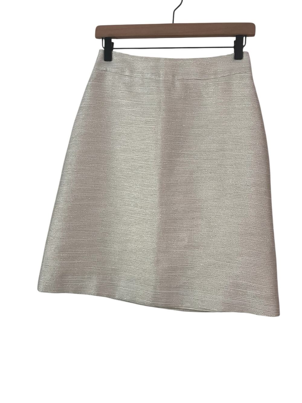 Anthropologie Paper Crown Metallic Gold and Cream Sparkle A Line Skirt Size 2